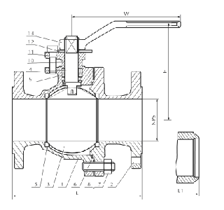 Cast steel float ball valve 150Lb