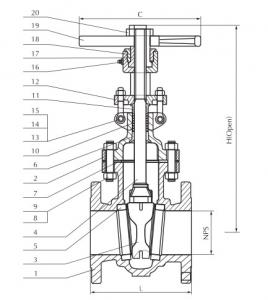 Cast steel gate valve 150Lb