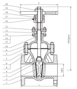 Cast steel gate valve 300Lb