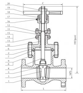 Cast steel gate valve 600Lb
