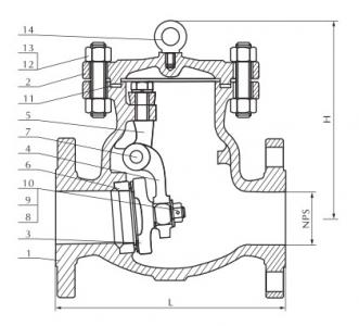 Cast steel check valve 150Lb