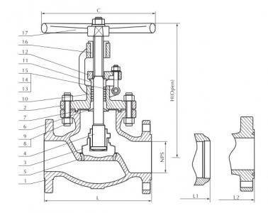 Cast steel globe valve 150Lb