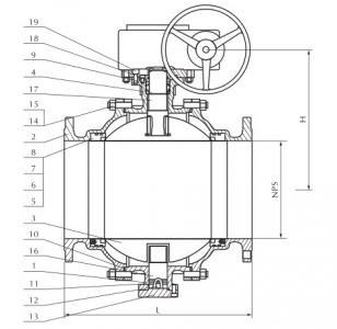 Cast steel trunnion mounted ball valve 600lb