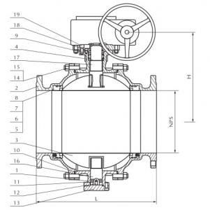 Cast steel trunnion mounted ball valve 300lb