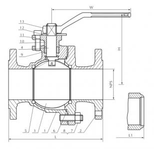 Cast steel float ball valve 600Lb