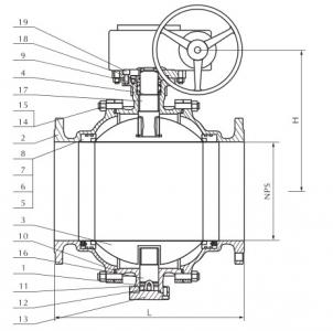 Cast steel trunnion mounted ball valve 150lb