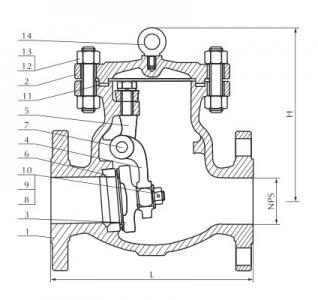 Cast steel check valve 600Lb