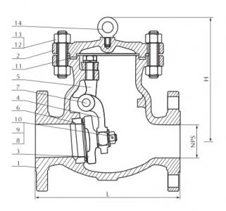 Cast steel check valve 300Lb
