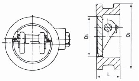 H77H Wafer butterfly check valve