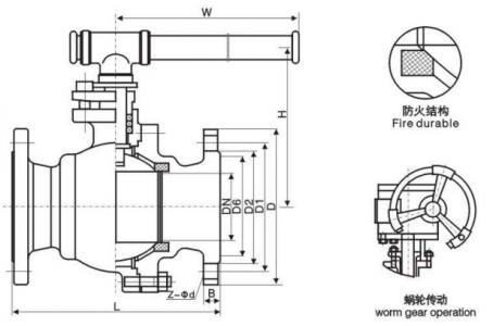 Q41F-16C Carbon steel ball valve