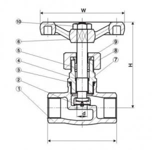 J11W Female screw globe valve