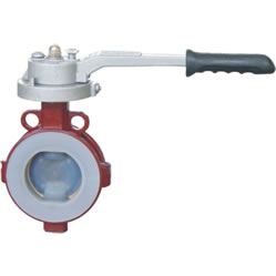 Wafer type PTFE butterfly valve