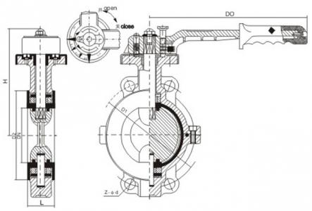 Wafer type PTFE butterfly valve