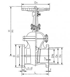 Flange wedge gate valve