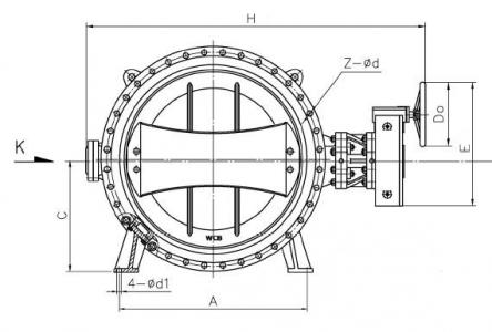 Flange type butterfly valve