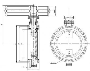 Pneumatic actuator butterfly valve