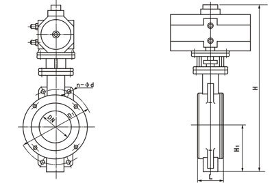 D673H Wafer Pneumatic butterfly valve