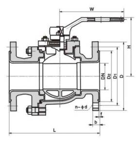 Q41F46 PTFE lined ball valve