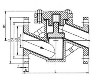 H41F46 Lift PTFE lined check valve