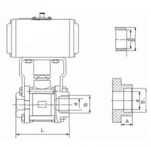 Q611F Pneumatic three pieces ball valve