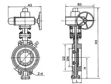 Electric wafer type butterfly valve