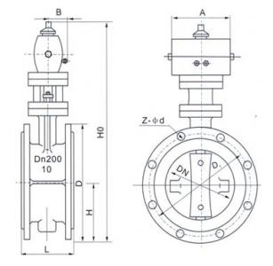 Pneumatic rubber lined butterfly valve