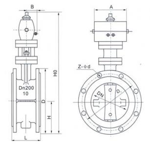 Pneumatic rubber lined butterfly valve