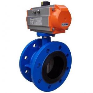 Pneumatic rubber lined butterfly valve