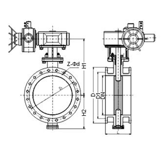 D943H-16C Electric flanged butterfly valve