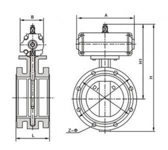 D641X pneumatic flanged butterfly valve