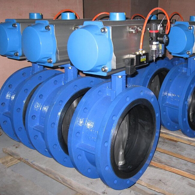 Double flange concentric butterfly valve