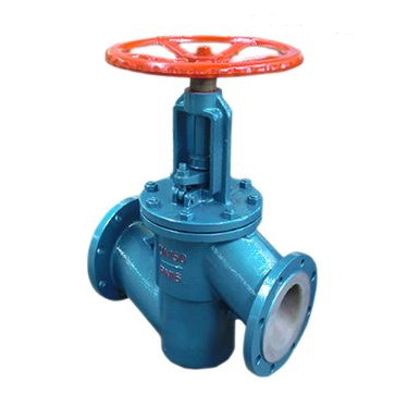 Through way fluorine lined globe valve