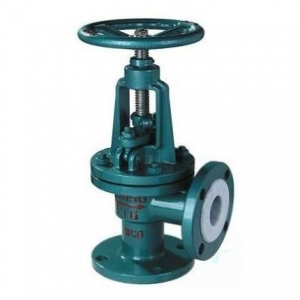 Angle type PTFE lined globe valve