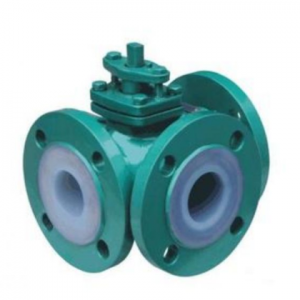 PFA Lined three way ball valve