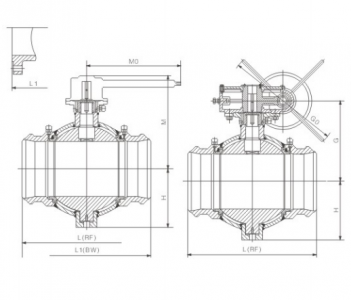 Fully welded trunnion ball valve