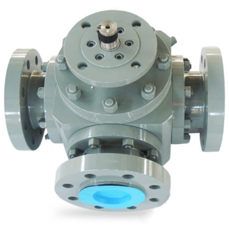 Flange end three way ball valve