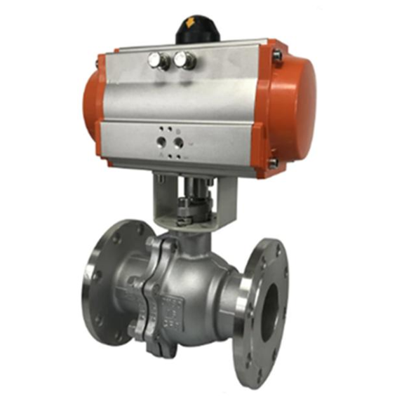 Pneumatic actuated flange ball valve