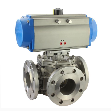 Pneumatic 3 way ball valve