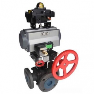 Pneumatic 3 way ball valve