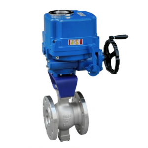 Electric V type segmented ball valve