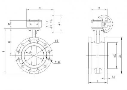 DN200 Rubber seat butterfly valve