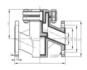 Fluorine telfon lined lift check valve