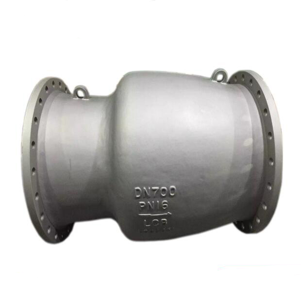 Non slam axial flow check valve