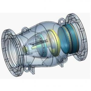 Nozzle type non slam check valve