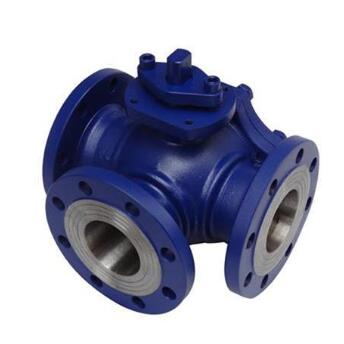 Cast steel 3 way ball valve