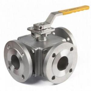Cast steel 3 way ball valve