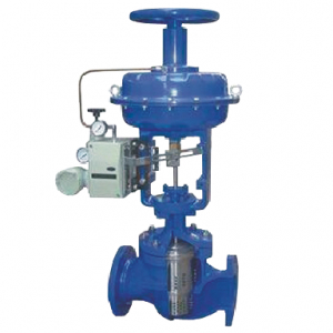 Pneumatic cage guided control valve