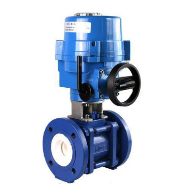 Motorized actuated ceramic ball valve