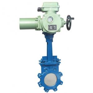 Motorized actuated knife gate valve