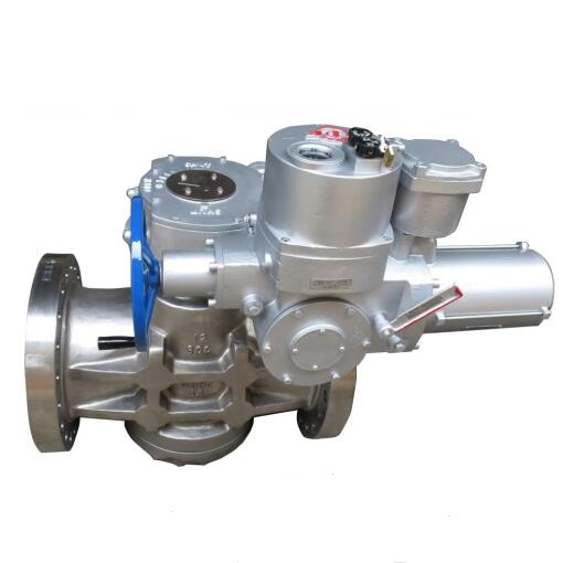 Electrical actuator actuated plug valve